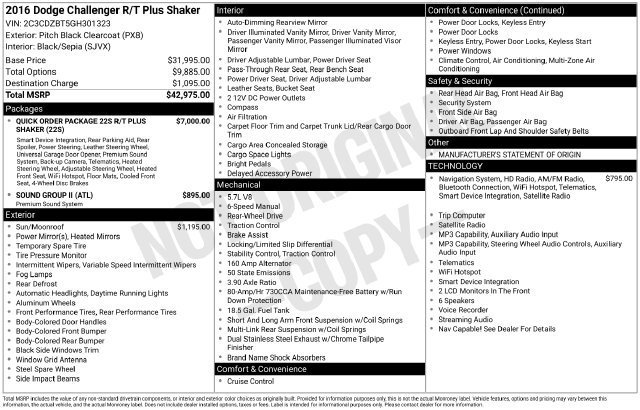 Used 2016 Pitch Black Clearcoat Dodge R/T Plus Shaker image 29