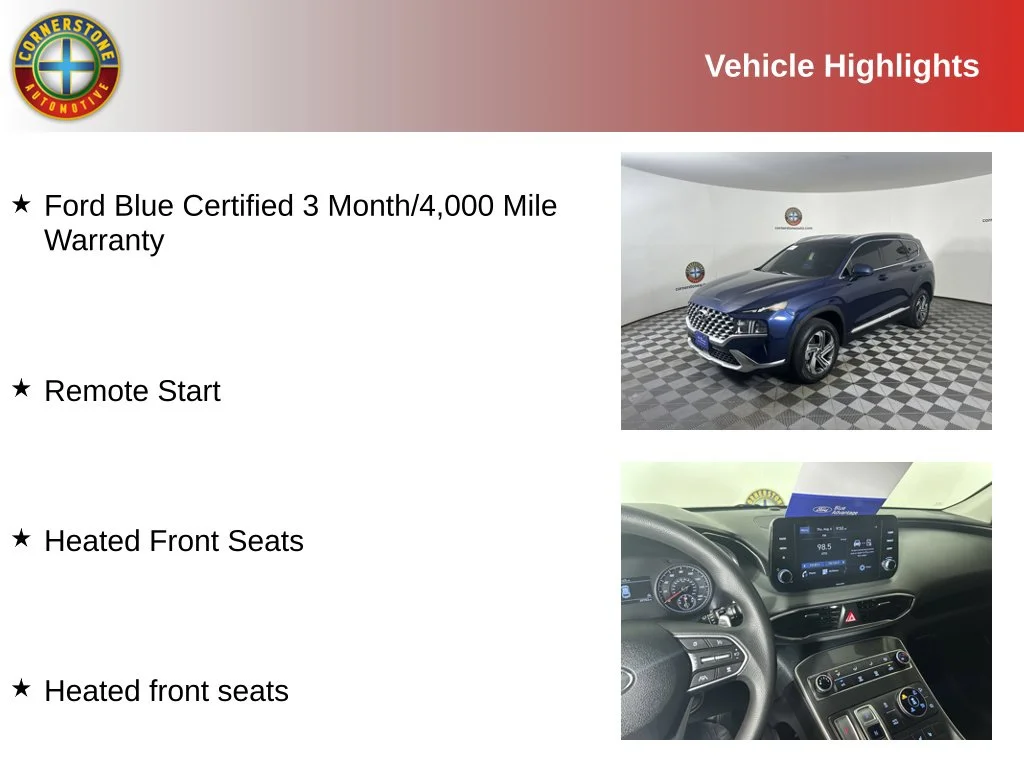 Certified 2021 Hyundai Santa Fe SEL with VIN 5NMS2DAJ1MH347134 for sale in Elk River, Minnesota