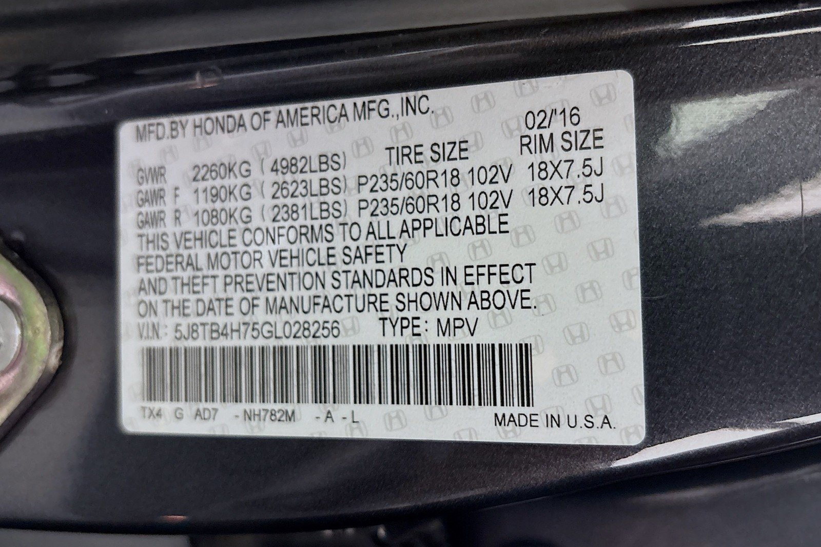 Used 2016 Graphite Luster Metallic Acura Advance Package image 24