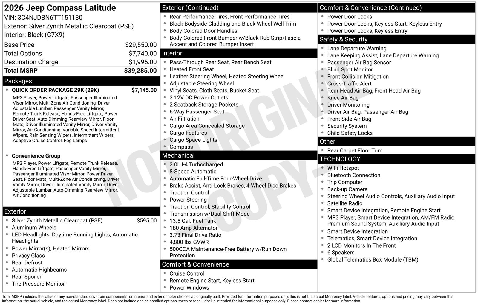New 2026 Silver Zynith Metallic Clearcoat Jeep Latitude image 32