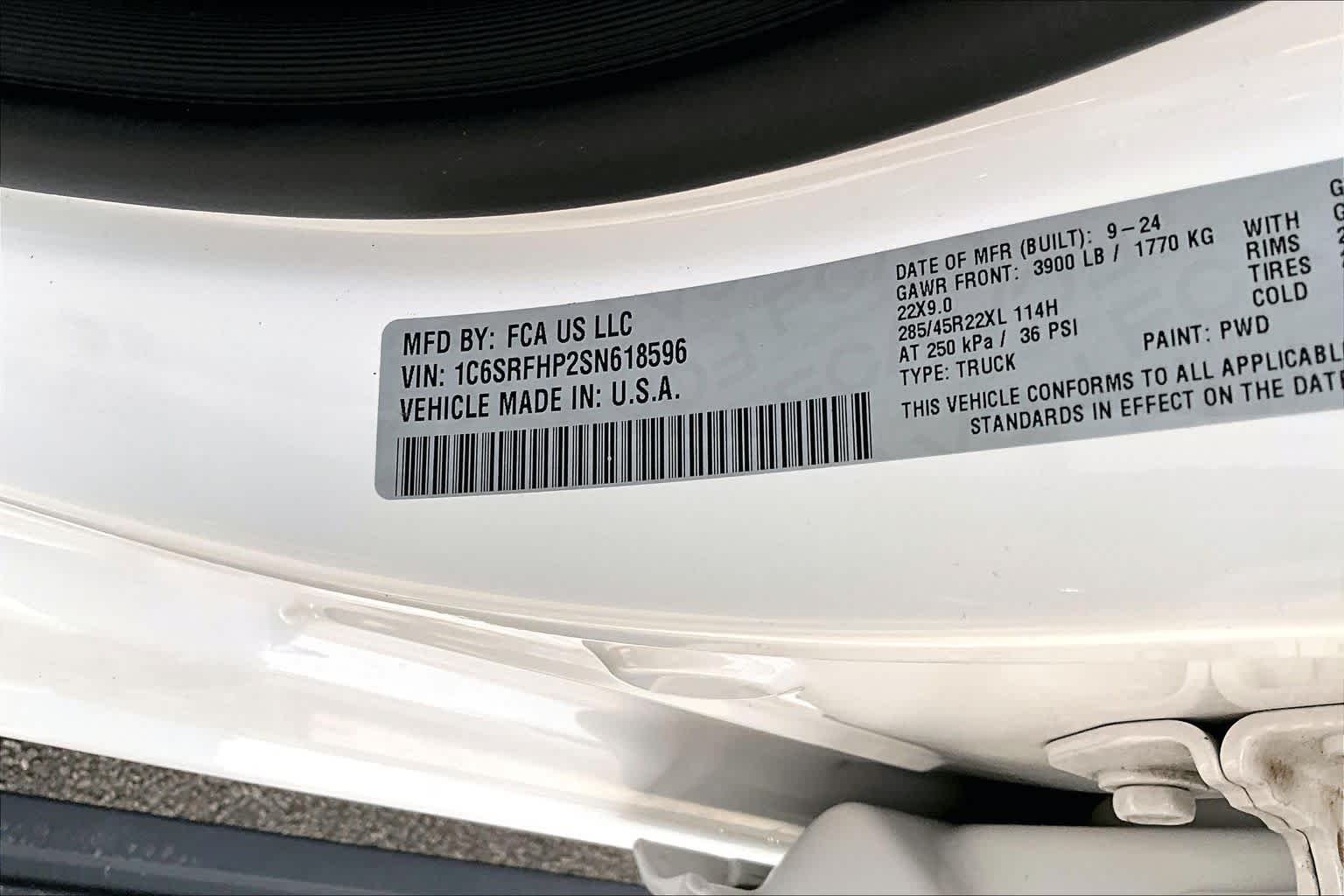 Used 2025 Ivory White Tri-Coat Pearlcoat Ram Limited image 37