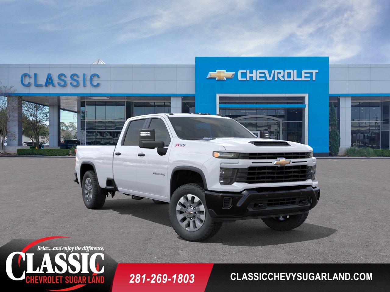 2026 Chevrolet Silverado 2500 HD Custom White at Classic Elite Chevrolet Sugar Land