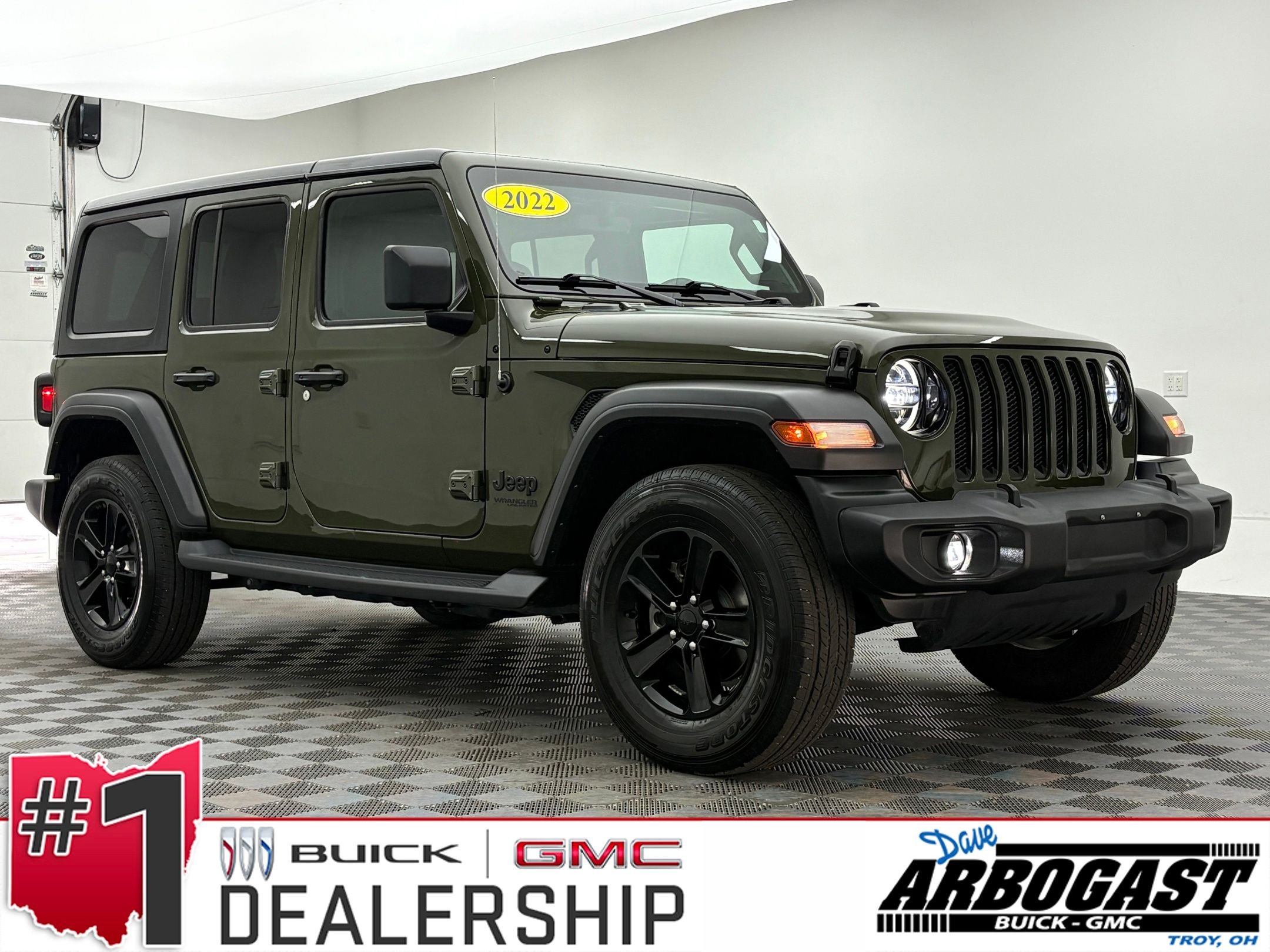 Used 2022 Sarge Green Clearcoat Jeep Unlimited Sport Altitude image 1