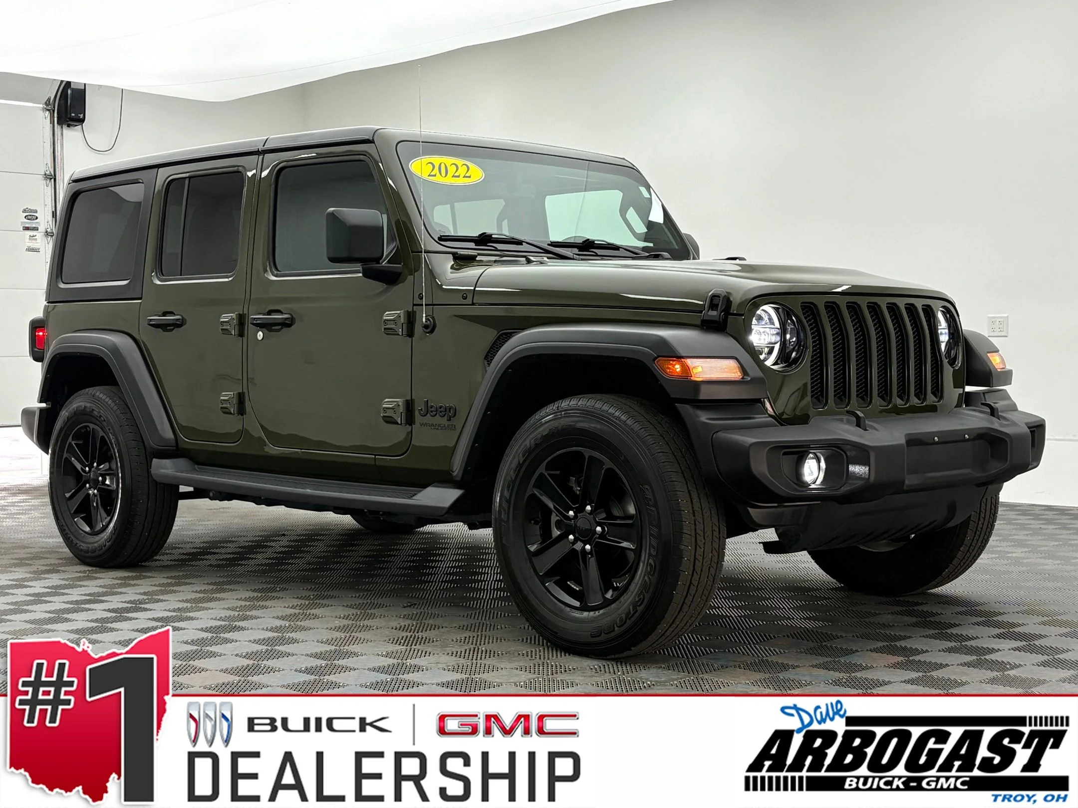 Used 2022 Sarge Green Clearcoat Jeep Unlimited Sport Altitude image 1