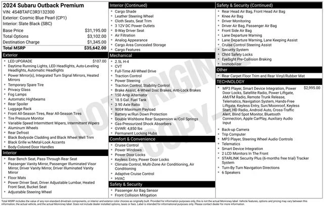 Used 2024 Blue Subaru Premium image 39