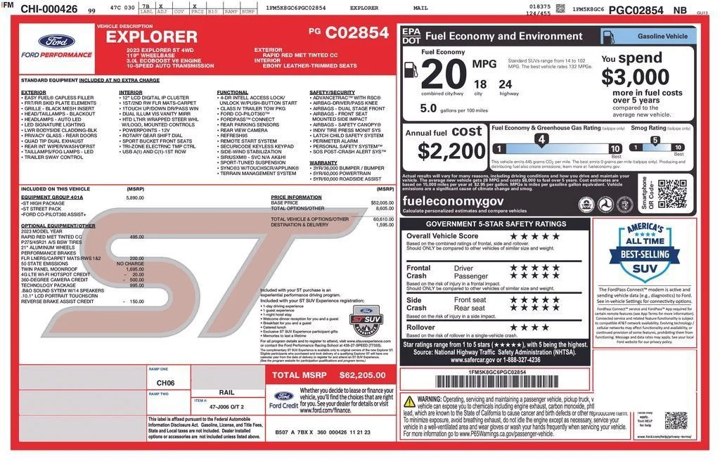 Certified Used 2023 Red Metallic Ford ST image 14