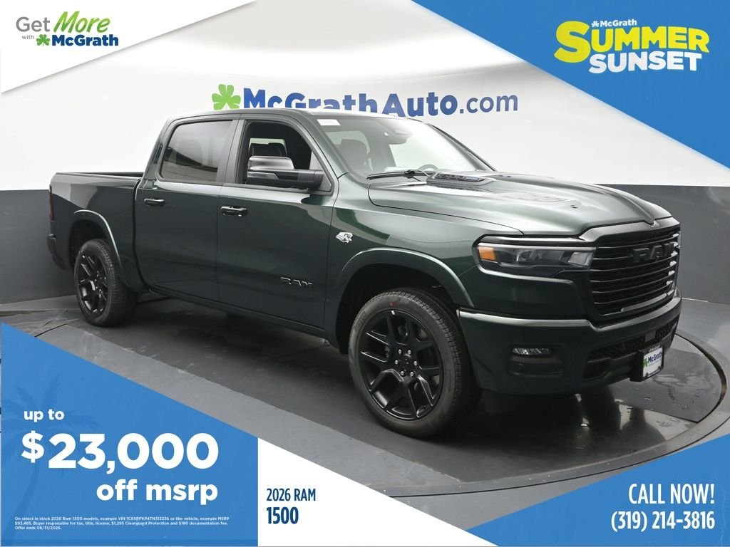 New 2026 Serrano-Green Metallic Exterior Paint RAM Laramie image 1