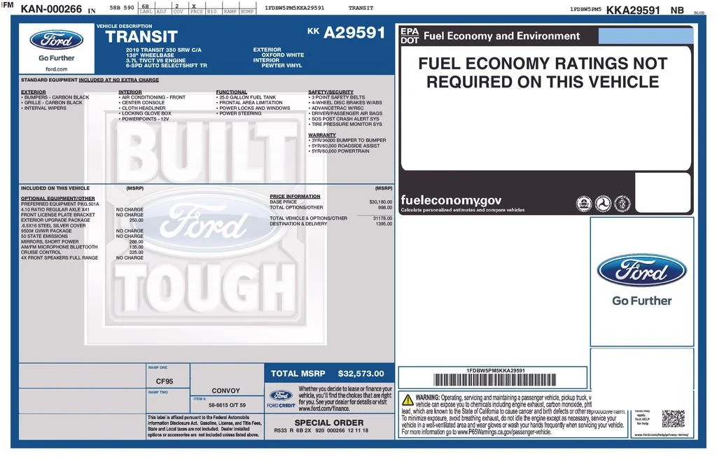 Used 2019 White Ford Base image 2