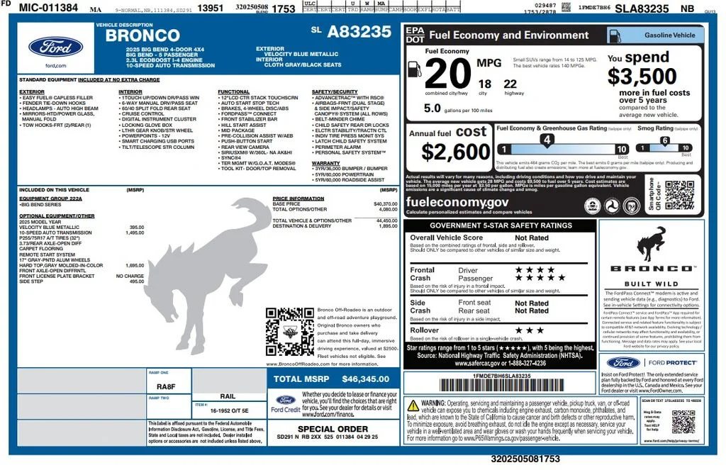 Used 2025 Blue Ford Big Bend image 3