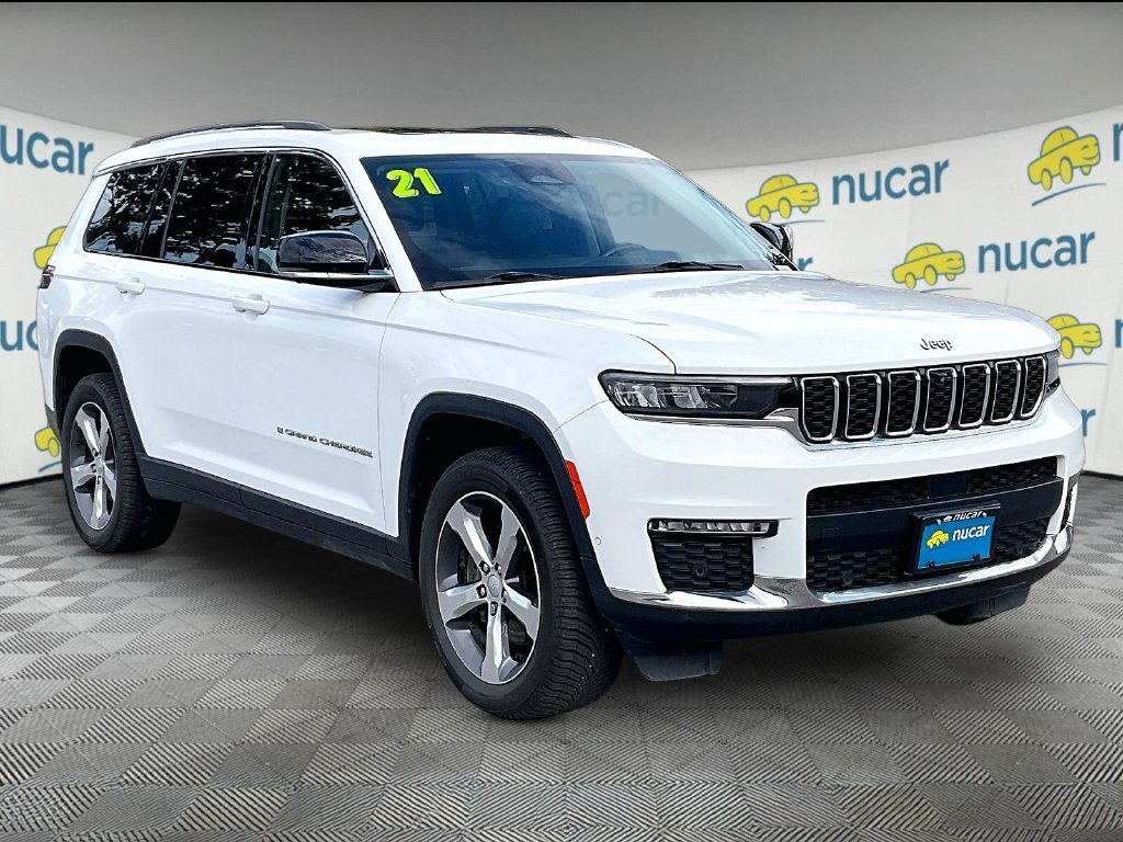 Used 2021 Bright White Clearcoat Jeep Limited image 1