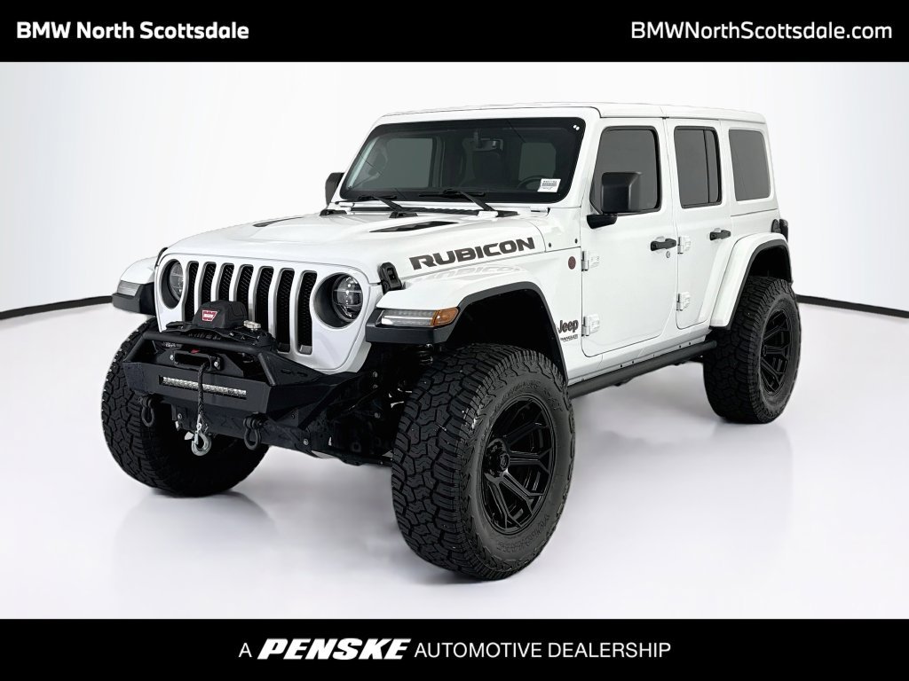 Used 2020 Bright White Clearcoat Jeep Unlimited Rubicon image 1
