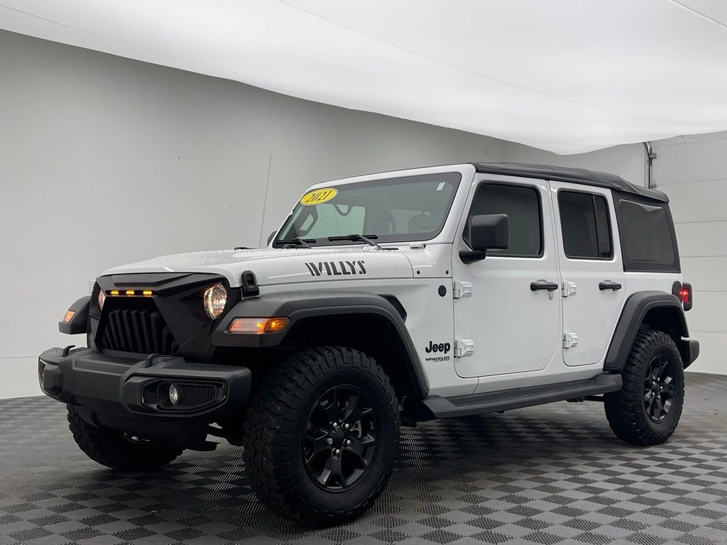 Used 2021 Bright White Clearcoat Jeep Unlimited Willys image 2