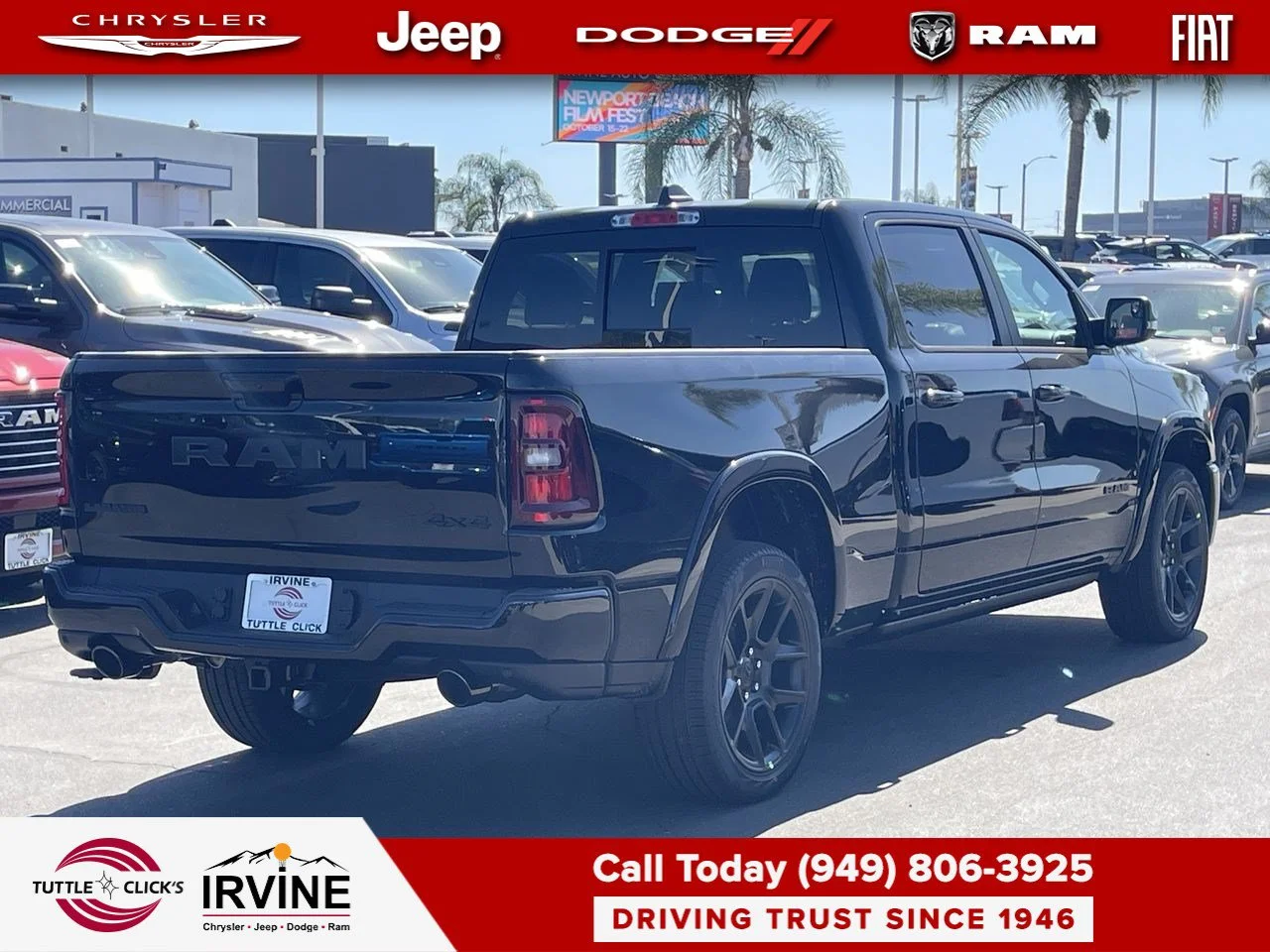 New 2027 Diamond Black Crystal Pearl-Coat Exterior Paint RAM Laramie image 12