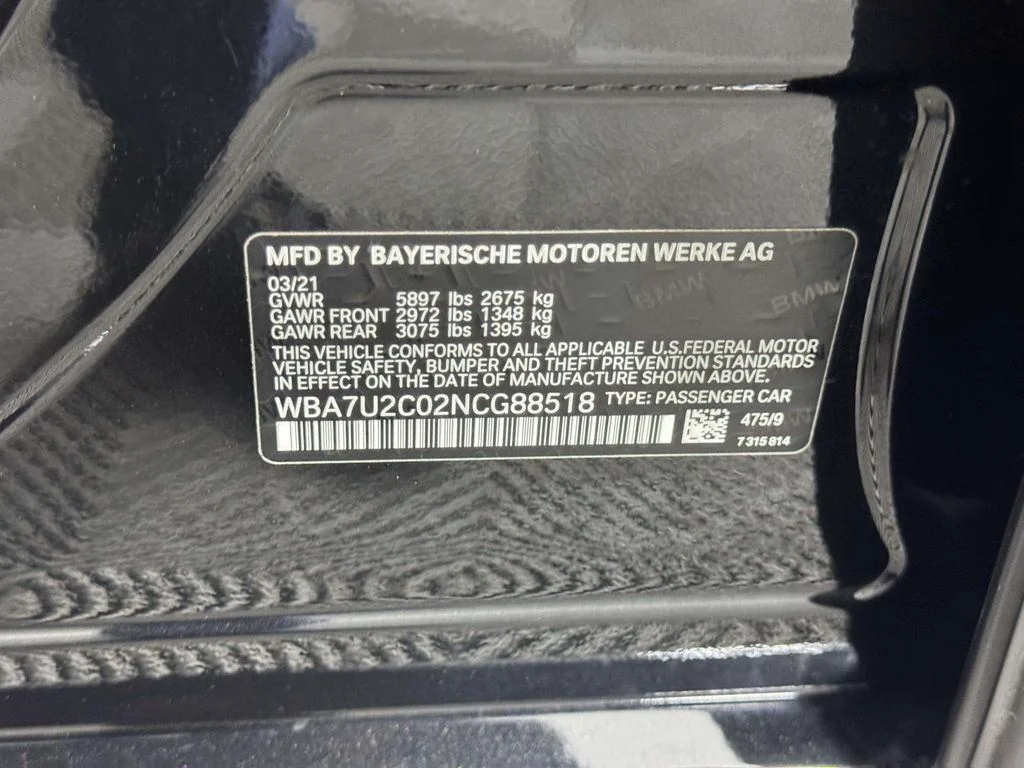 New 2022 Black BMW 750i xDrive image 16