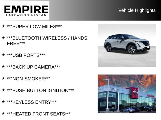 Used 2024 Nissan ARIYA Engage with VIN JN1CF0BB4RM738287 for sale in Lakewood, CO