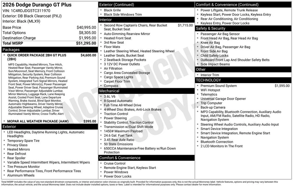 New 2026 Black Dodge GT Plus image 4