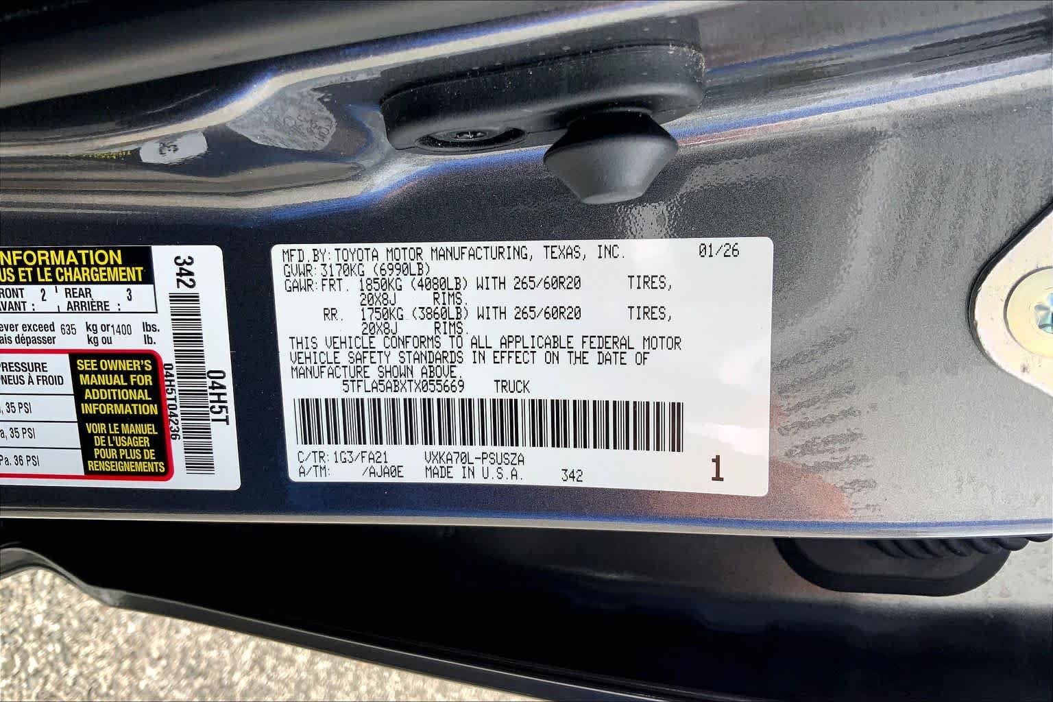 Used 2026 Magnetic Gray Metallic Toyota SR5 image 36