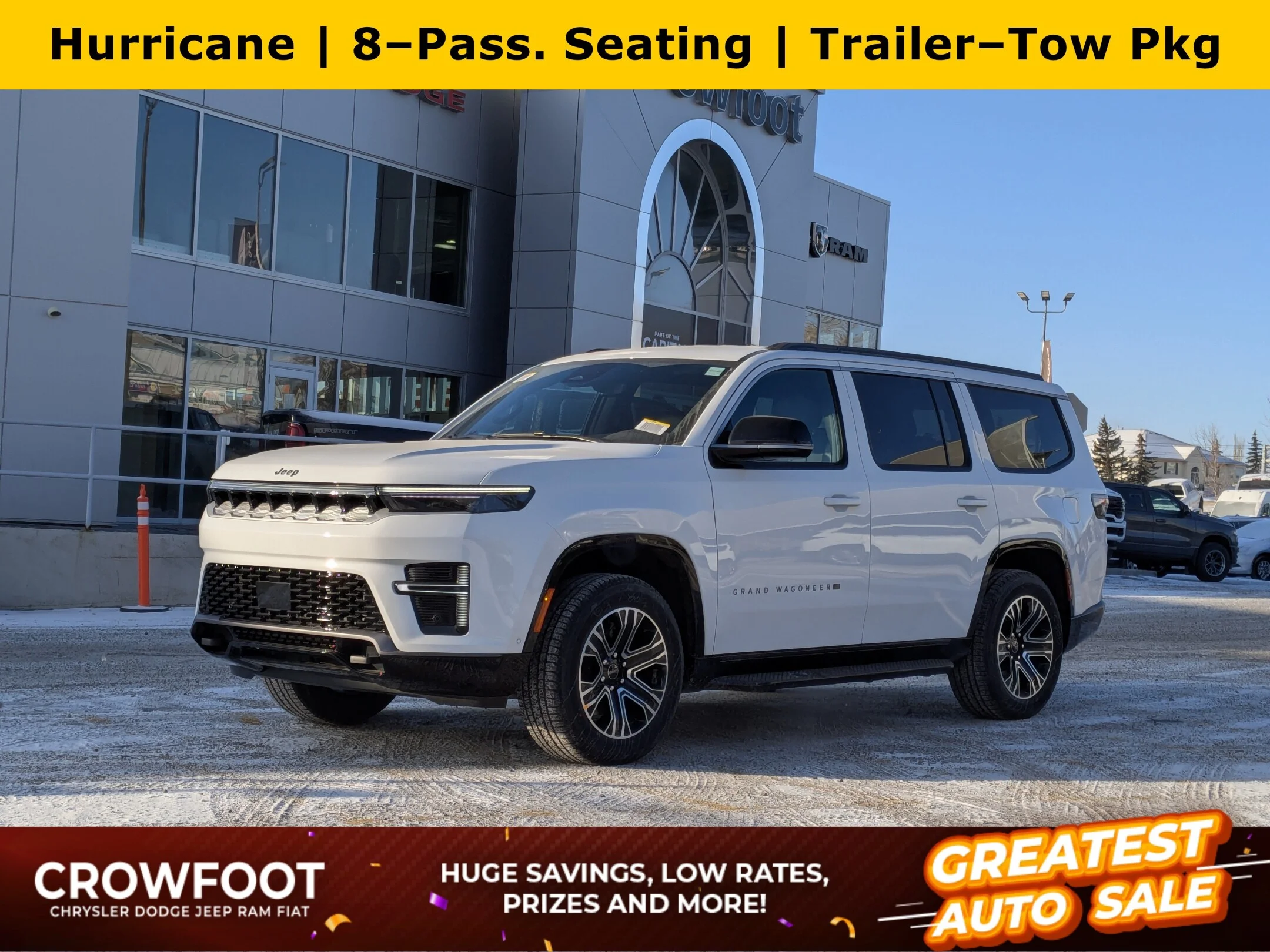 New 2026 White Jeep Grand Wagoneer - - 4x4 - Heavy Duty Trailer Tow - 8 Passenger Seating & More! image 1