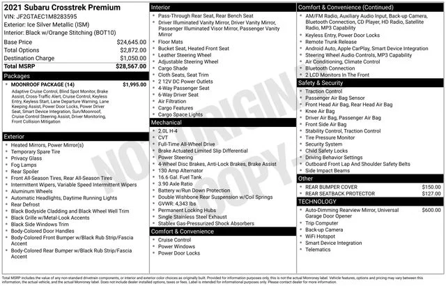 Used 2021 Silver Subaru Premium image 38