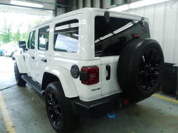Used 2024 Bright White Clearcoat Jeep Sahara image 3