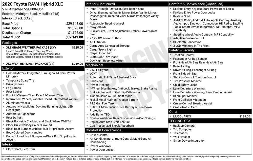 Used 2020 Black Toyota XLE image 33