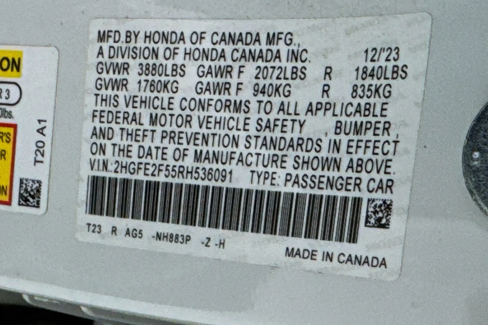 Used 2024 Platinum White Pearl Honda Sport image 24