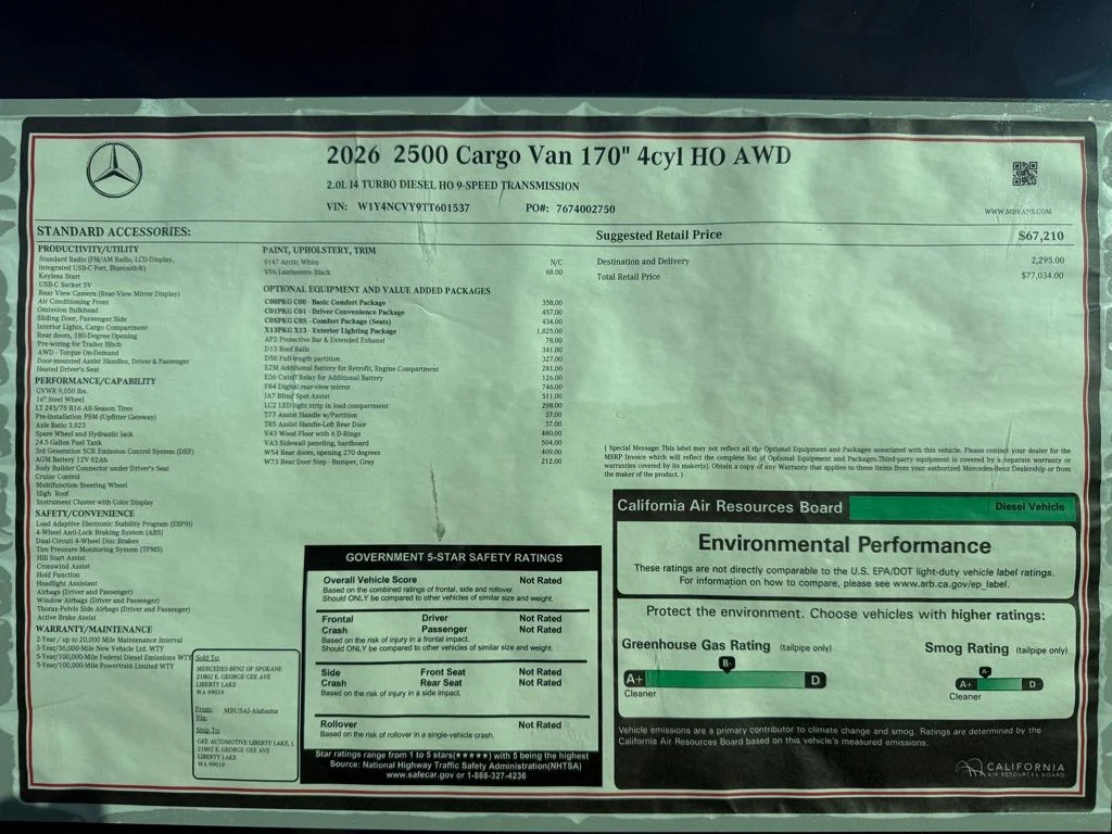 New 2026 White Mercedes-Benz Cargo 170 WB image 16
