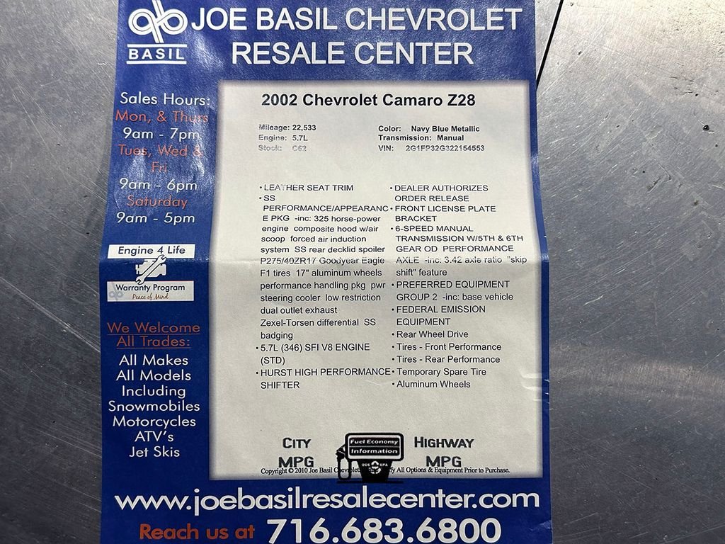 Used 2002 Blue Chevrolet Z28 image 77