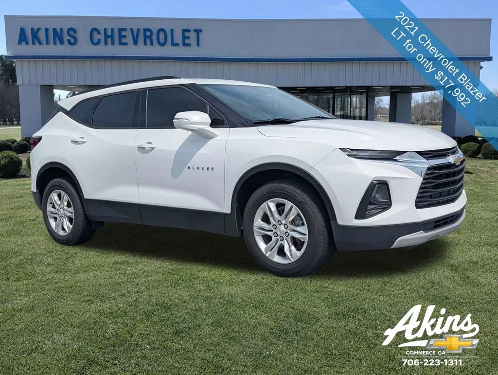 Certified 2021 Chevrolet Blazer 2LT with VIN 3GNKBCRS7MS523028 for sale in Commerce, GA