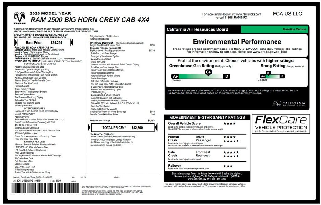Used 2026 Blue Metallic Ram Big Horn image 3