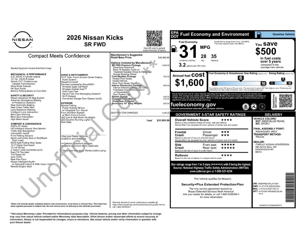 New 2026 Deep Blue Pearl Nissan SR image 4