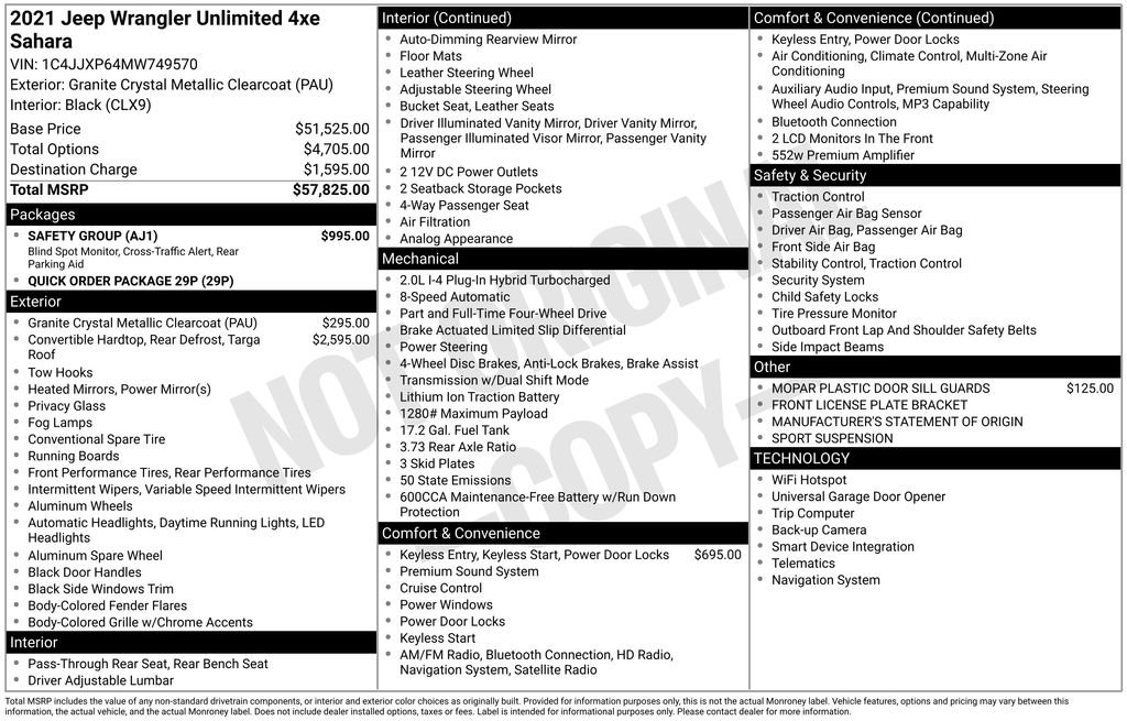Used 2021 Gray Jeep Unlimited Sahara 4xe image 23