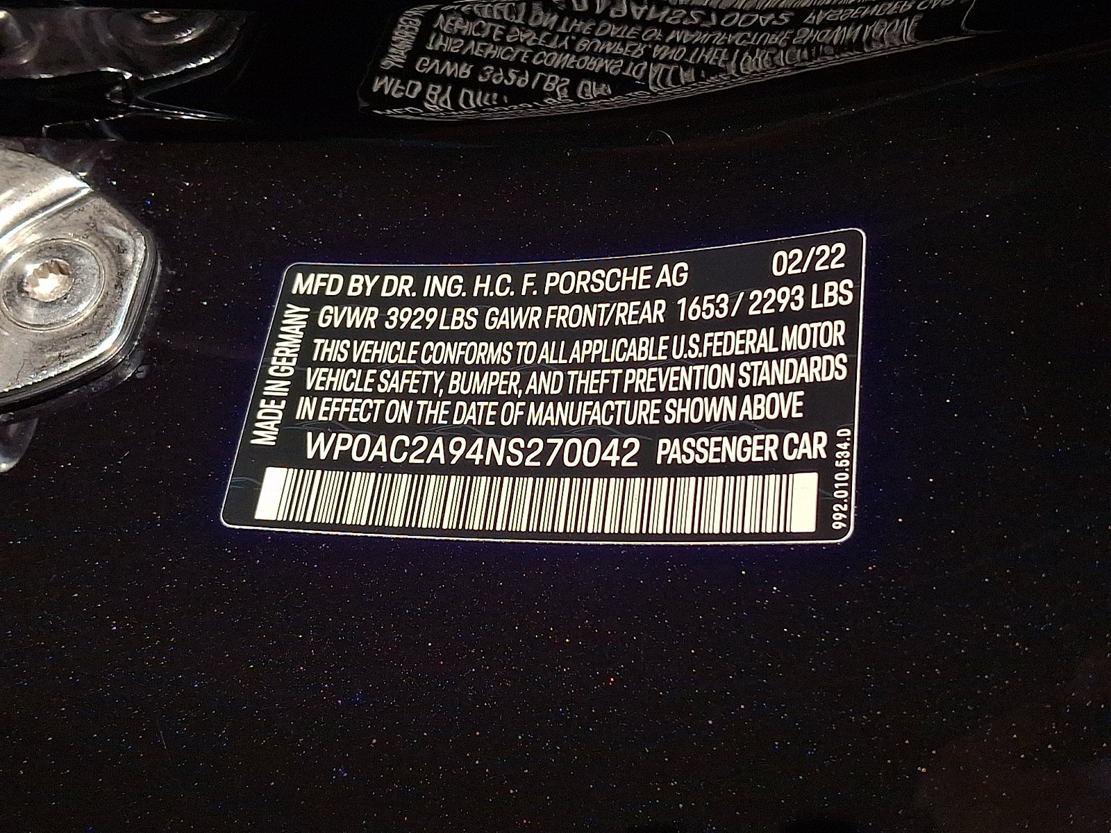 Certified Used 2022 Black   A1 Porsche GT3 image 27