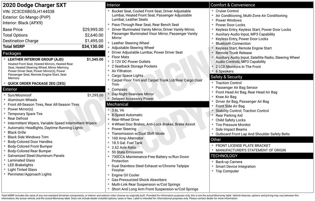 Used 2020 Orange Dodge SXT image 4