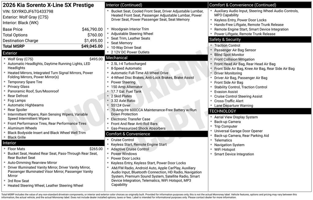 New 2026 Wolf Gray Kia X-Line SX Prestige AWD image 33
