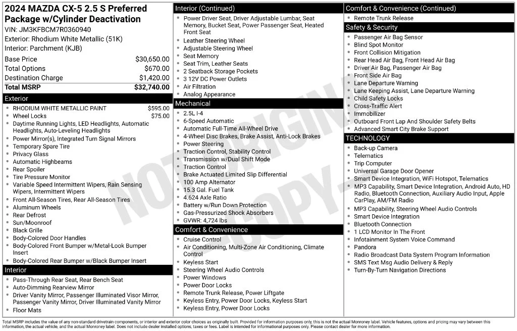 Certified Used 2024 White Mazda 2.5 S Preferred Package image 33