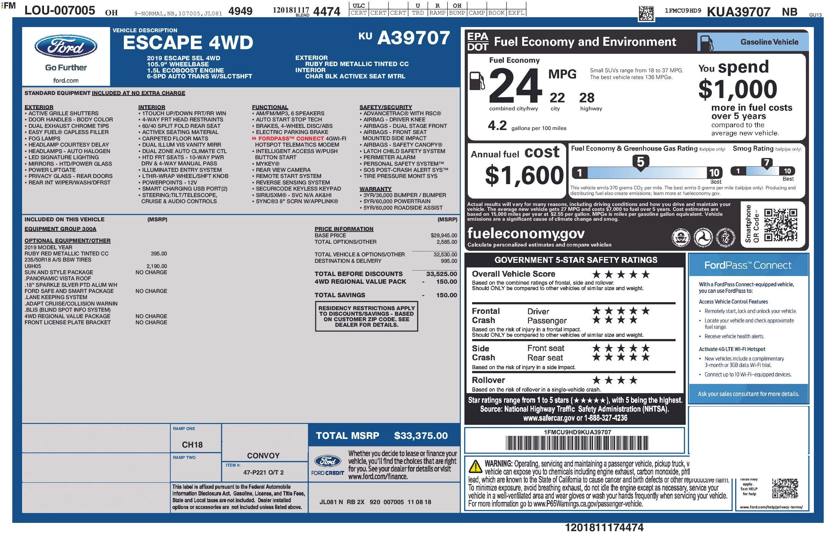 Used 2019 Red Ford SEL image 17