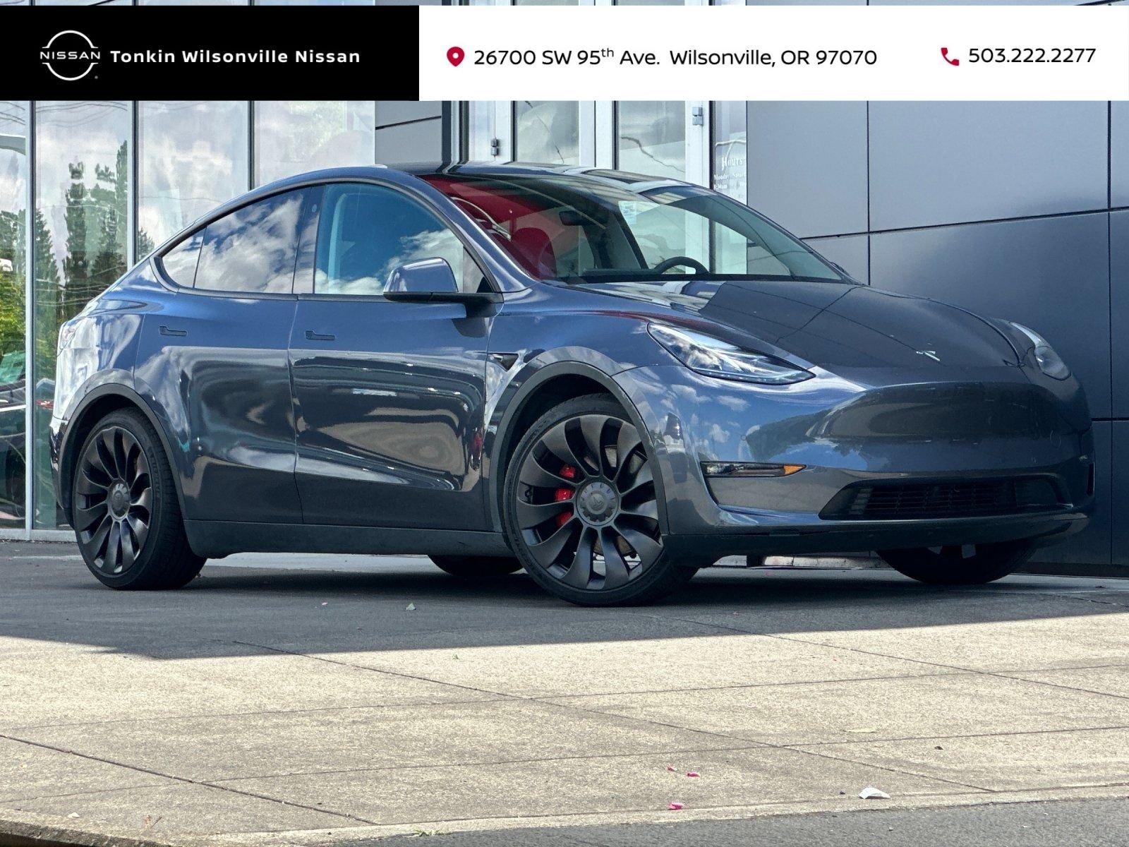 Used 2022 Gray Tesla Performance image 1