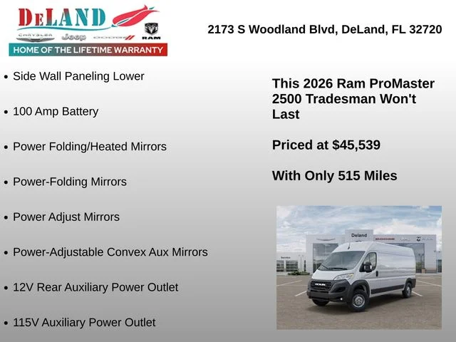 New 2026 Bright White Clear-Coat Exterior Paint RAM High Roof image 18
