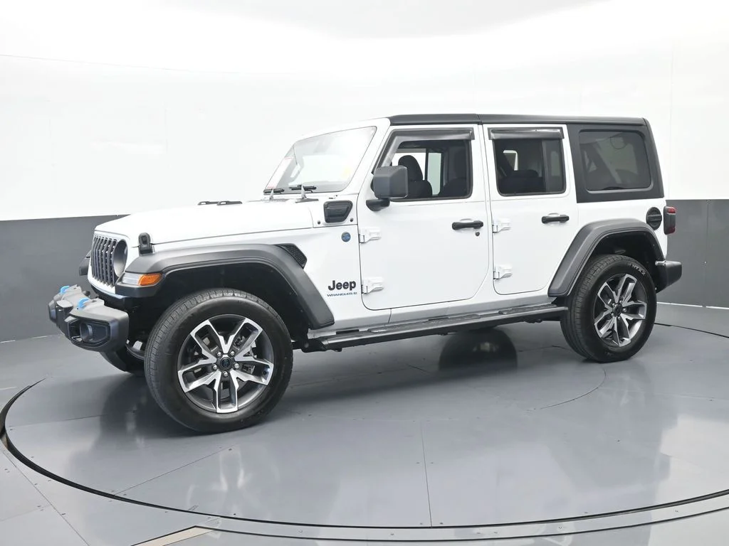 Used 2024 Bright White Clearcoat Jeep Sport S 4xe image 2