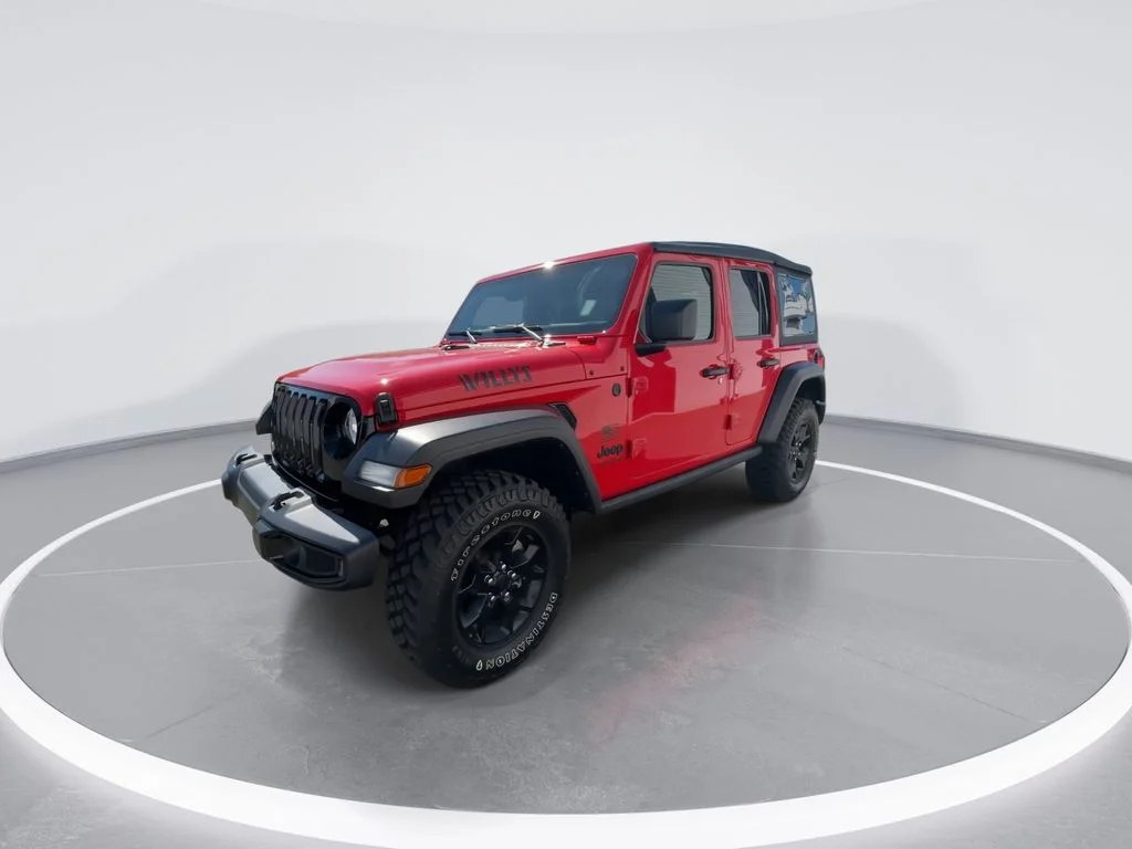 Used 2021 Red Jeep Unlimited Willys image 4