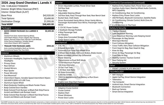 New 2026 Bright White Clearcoat Jeep Laredo X image 43