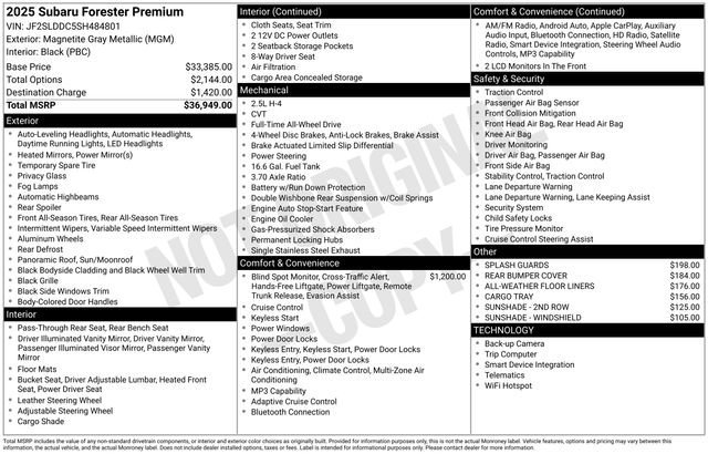 Used 2025 Gray Subaru Premium image 1