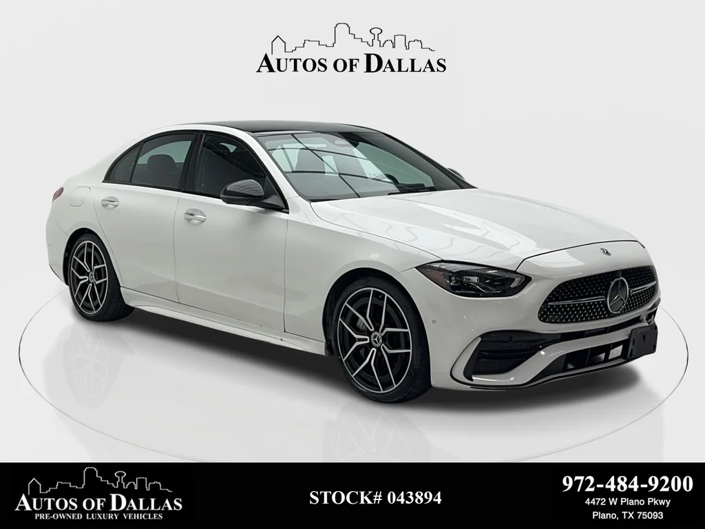 Used 2022 White Mercedes-Benz C 300 AMG® NIGHT PKG,NAV,CAM,PANO,BLIND SPOT image 1