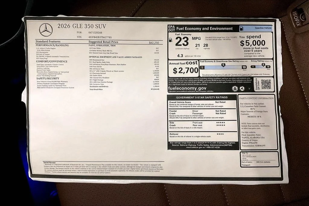 New 2026 Polar White Mercedes-Benz GLE 350 image 32