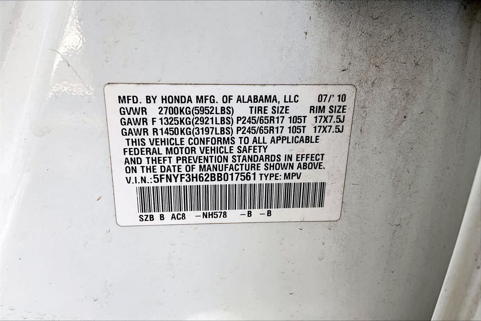 Used 2011 Taffeta White Honda EX-L image 33