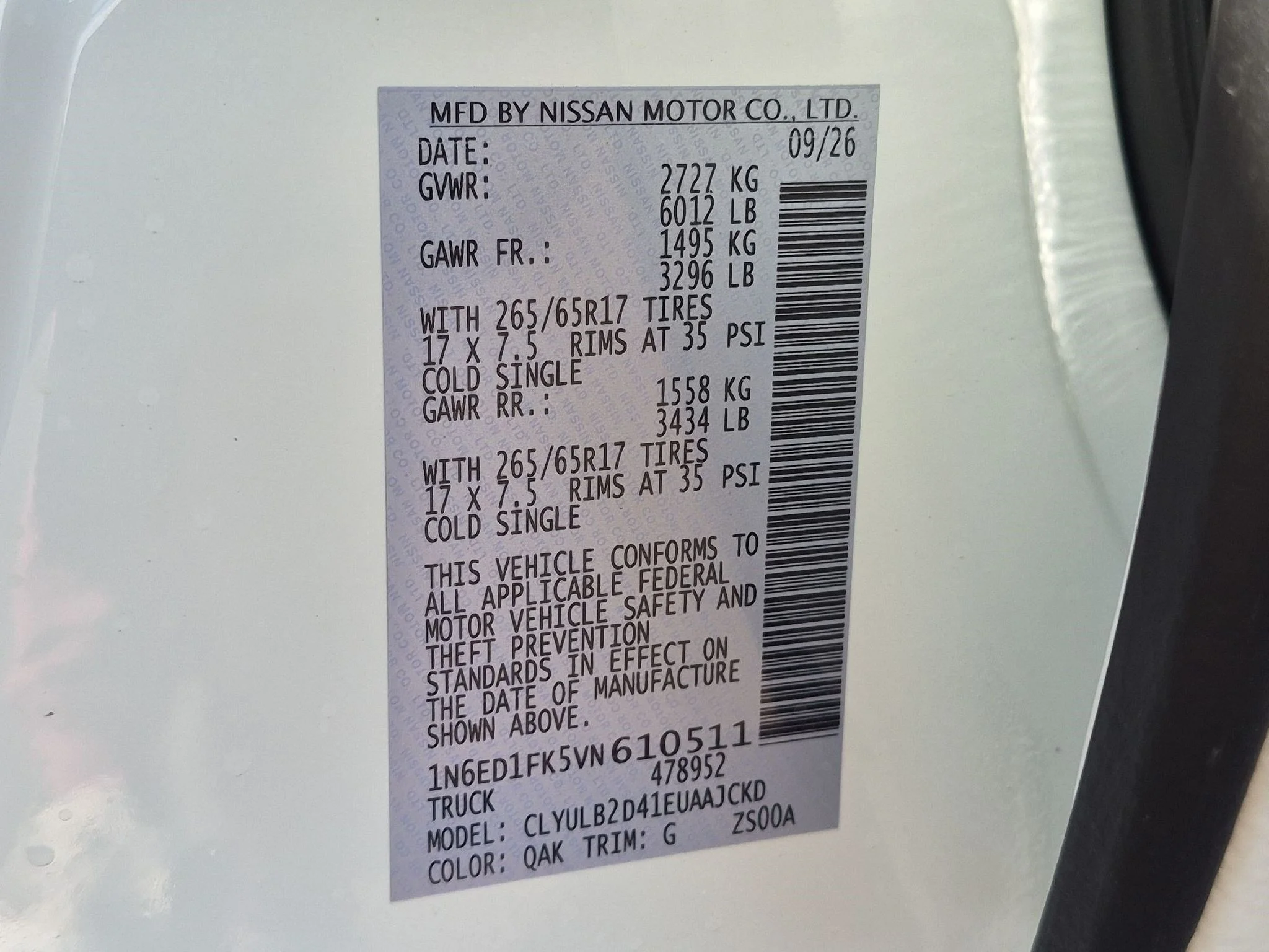 New 2027 Glacier White Nissan Crew Cab SV Long Bed image 24