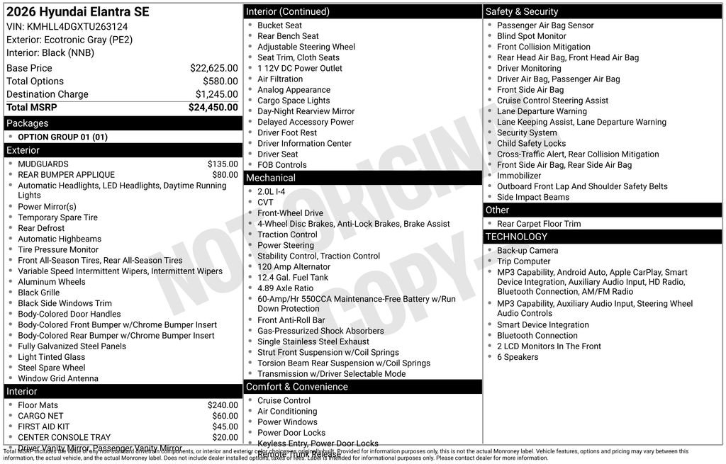 New 2026 Gray Hyundai SE image 23
