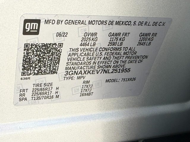 Certified Used 2022 SILVER ICE METALLIC Chevrolet LT image 23