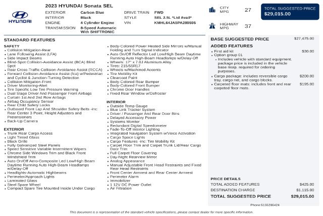 Used 2023 Blue Hyundai SEL image 38